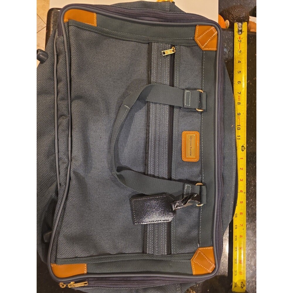 Vintage American Tourister Garment Bag Travel Suit Carrier Gray Tan Luggage